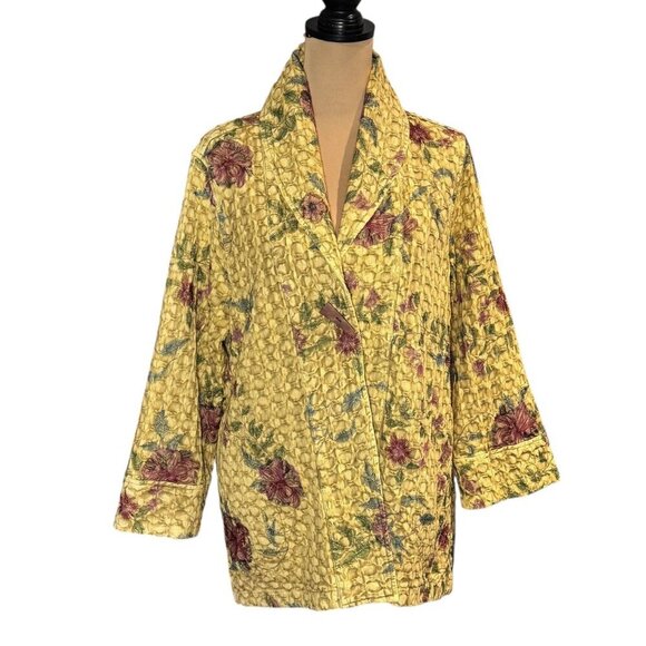 Soft Surroundings Jackets & Blazers - Soft Surroundings Embroidered Jacket Sz. XL Mustard Floral Artsy Lagenlook Boho